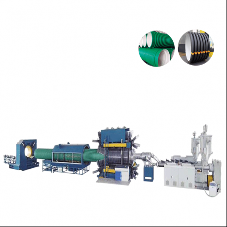 HDPE,PP вертикален тип гофрирана тръба с двойна стена и екструзионна линия за PVC оребрени тръби